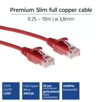 ACT Red 0,25 m LSZH U/UTP CAT6 plonas lizdinis kabelis su RJ45 jungtimis
