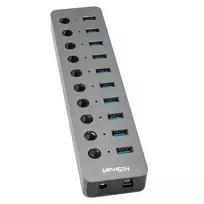 USB 3.0 skirstytuvas su 10 prievadų ir jungikliais