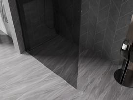 Mexen Kioto-X dušo sienelė Walk-in 120 x 200 cm, grafitas 10 mm, juoda - 800-120-101-70-40-X