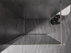 Mexen Kioto-F dušo sienelė Walk-in su rėmu 130 x 202 cm, grafitas 8 mm, šlifuotas nikelis - 800-130-104-97-40