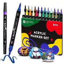 Arrtx akriliniai flomasteriai LC303304 – 24 spalvų rinkinys, smulkus/vidutinis antgalis