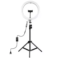LED žiedinė šviesa 30 cm su trikoju iki 1,1 m ir telefono laikikliu