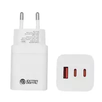 EXTRA DIGITAL GaN 65W įkroviklis su 2x USB Type-C ir USB Type-A, PPS