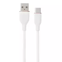 Silicone laidas USB Type-A - Type-C (baltas, 1m)