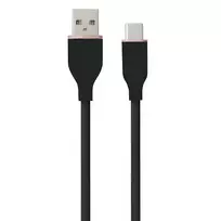 Silicone laidas USB Type-A – Type-C (juodas, 2m)