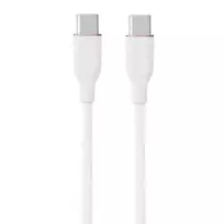 Silicone laidas USB Type-C – Type-C, 60W (Baltas, 3m)