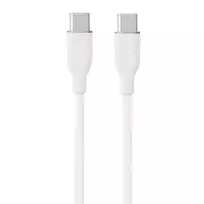 Silicone kabelis USB Type-C – Type-C, 100W (baltas, 2m)