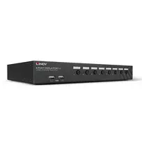 Lindy 8 prievadų DisplayPort 1.2, USB 2.0 ir garso KVM jungiklis, 3840 x 2160 pikselių, 4K Ultra HD, montavimui į stovą, 1U, juodas