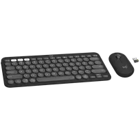 Logitech Pebble 2 Combo klaviatūra ir pelė, RF belaidis + Bluetooth, QWERTY danų-suomių-norvegų-švedų, grafito spalva (920-012257)