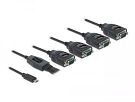 Adapteris USB Type-C į 4 x Serial RS-232 DB9 DeLOCK 90495