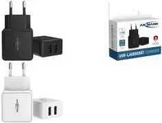 ANSMANN HC212 - Maitinimo šaltinis - 12 W - 2400 mA - 2 USB išvesties prievadai - Baltas (1001-0114)