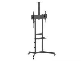 TV vežimėlis EQUIP 37–70 col. Economy, 70 kg, VESA 100x100–600x400, aukštis 1337–1430 mm, pakreipimas -10°–5°, juodas