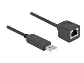 DeLOCK 64163 USB 2.0 Type-A į RS-232 RJ45 jungiamasis laidas 50 cm juodas