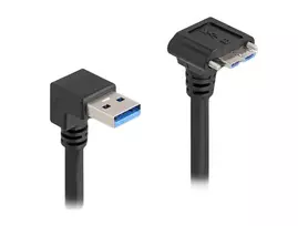DeLOCK USB kabelis USB Type-A kištukas 90° žemyn į Micro-B kištuką 1 m juodas