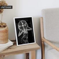 Sieninis plakatas paveikslas ant drobės estetinis moteriškas juodai baltas 60x90 cm — miegamojo paveikslai, svetainės sienų dekoras, minimalistinis paveikslas, modernus interjeras, didelis meno spaudinys, dovana jai, drobės spauda