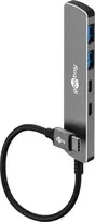 Goobay Slim 4 prievadų USB šakotuvas USB-C į USB-A 5Gbit/s, kištukas USB 3.2 (79159)
