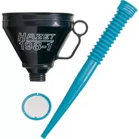HAZET 198-1 piltuvas – juodas – mėlynas – polipropilenas (PP) – nerūdijantis plienas – variklio alyvai – degalams – 16,5 cm – 480 mm – 146 g
