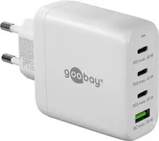 Goobay 64822 Įkroviklis mobiliesiems įrenginiams, ausinėms, nešiojamam kompiuteriui, išmaniajam telefonui, planšetei baltas AC greitas įkrovimas vidaus naudojimui (64822)