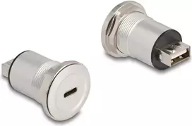 DeLOCK 88193 Kištukinis lizdas USB A + USB C juoda sidabrinė USB 2.0