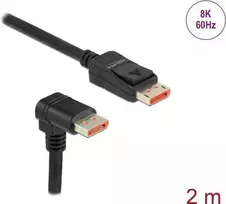 DisplayPort kabelis DeLOCK 8K 60 Hz 2 m tiesus kištukas į 90° žemyn lenktą