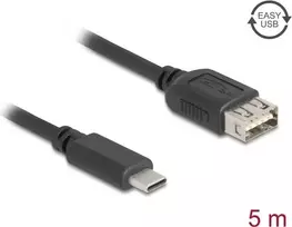 USB laidas DELOCK 81539 USB Type-C į USB Type-A, 5 m ilgio
