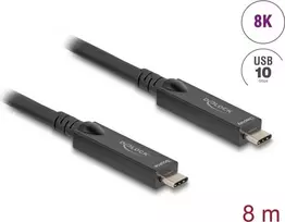DeLOCK USB 3.2 Gen 2 aktyvus optinis USB-C kabelis 8 m juodas 84256