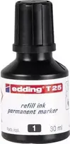 Markerio papildymas Edding T25 juodas 30 ml, tinka Edding No.1/21/22/25/400/500/550/800/850/3000/3300