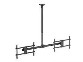 Lubinis laikiklis dviems ekranams EQUIP 32–60 colių (VESA 200x200–600x400, maks. 80 kg, sukimas ±180°), juodas