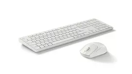 Belaidis klaviatūros ir pelės rinkinys KINGSTON 490C, pilno dydžio klaviatūra (plunžeriniai klavišai), RF + Bluetooth, balta