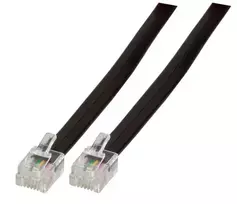 EFB-Elektronik modulinis kabelis juodas, 2 x RJ12 (6/6) kištukas, 1:1, 1,0 m