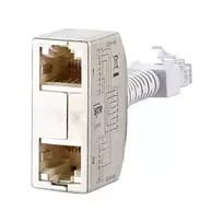 METZ CONNECT BTR Cable Sharing Adapter pnp 3 - Netzwerk-Splitter - RJ-45 (W) zu RJ-45 (M) - 8,9 cm - Grau (Packung mit 2) (130548-03-E)