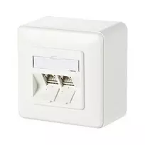 METZ CONNECT BTR C6A modulis 2 prievadai 180° M AP - jungties lizdas, paviršinis montavimas - RJ-45 X 2 - gryna balta, RAL 9010 (130B11D20002-E)