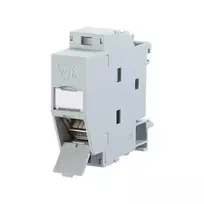 Metz Connect REGplus IP20 C6A modulis 180°M – DIN lizdas tvirtinimui ant bėgelio – RJ-45 – šviesiai pilka (130B117003-E)