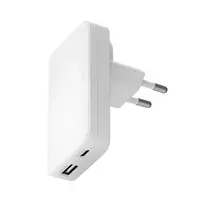Belaidis įkroviklis d bramante Pro Slim USB-C 45W + USB-A 30W, vidaus, baltas