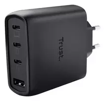 TRUST Maxo 65W greitasis AC sieninis įkroviklis, 3× USB-C, max 20V, 2 m laidas, juodas