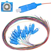 Pigtail rinkinys SC/UPC vienmodis Extralink G.652D 900µm FTTH 1,5 m 12 vnt 12 spalvų