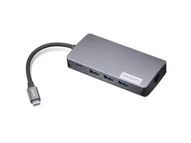 Lenovo GX91M73946 USB-C belaidis adapteris, 100W, HDMI, VGA, 3x USB-A, SD skaitytuvas, Gigabit Ethernet, 4K@30Hz, pilka