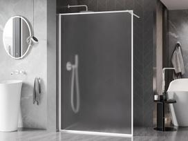 Mexen Kioto-XF dušo siena Walk-in su rėmu 100 x 202 cm, šerkšnas 10 mm, balta - 800-100-104-20-30-X