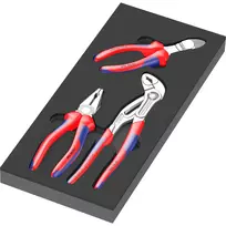 9780 Schaumstoffeinlage KNIPEX Zangen-Set 1, 3‑teilig schwarz/grau, für Tool Rebel Werkstattwagen