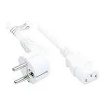 Good Connections maitinimo kabelis, įžeminimo kištukas E+F tipo (CEE 7/7, kampinis) į C13 (tiesus), baltas, 1,50 mm², 10 m (P0130-W100)