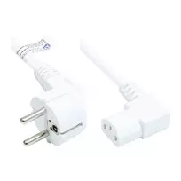 Good Connections maitinimo kabelis su įžeminimo kištuku tipo E+F (CEE 7/7, kampinis) į C13 (kampinis į dešinę), baltas, 1,00 mm², 5 m (P0131-W050)
