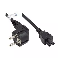 Netzkabel Schutzkontakt-Stecker Typ E+F (CEE 7/7, gewinkelt) an C5 (gerade) für Notebook, schwarz, 0,75 mm², 5 m, Good Connections® (P0105-S050)