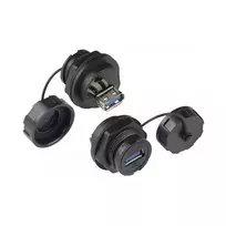 Alcasa IC04-U304 USB A lizdas juodas tiesus IP65/IP67