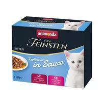 Šlapias kačių ėdalas Animonda Vom Feinsten Adult maišelis 85 g – be grūdų, be sojos, 8×85 g (jaunikliams, pilnavertis pašaras)