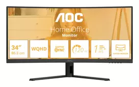 Monitorius AOC B3 CU34B3E 86,4 cm (34 colių) 3440 x 1440 pikselių Wide Quad HD LED juodas