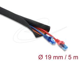 DELOCK Apsauginė kabelių rankovė savaime užsidaranti dviejų sluoksnių 5 m x 19 mm juoda