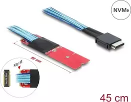 Konverteris M.2 Key M į 1 x OCuLink SFF-8611 su 45 cm laidu — DELOCK 64360