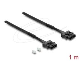 DELOCK POF plastikinis optinis šuoliukas ST į ST 1 m, juodas