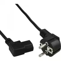 InLine maitinimo laidas, CEE 7/7 kampuotas / 3 kontaktų IEC C13 kairėn kampuotas, juodas, 1,8 m