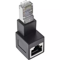 InLine adapteris laidų jungimui Cat.6A, RJ45 kištukas / lizdas, lenktas 90° žemyn
